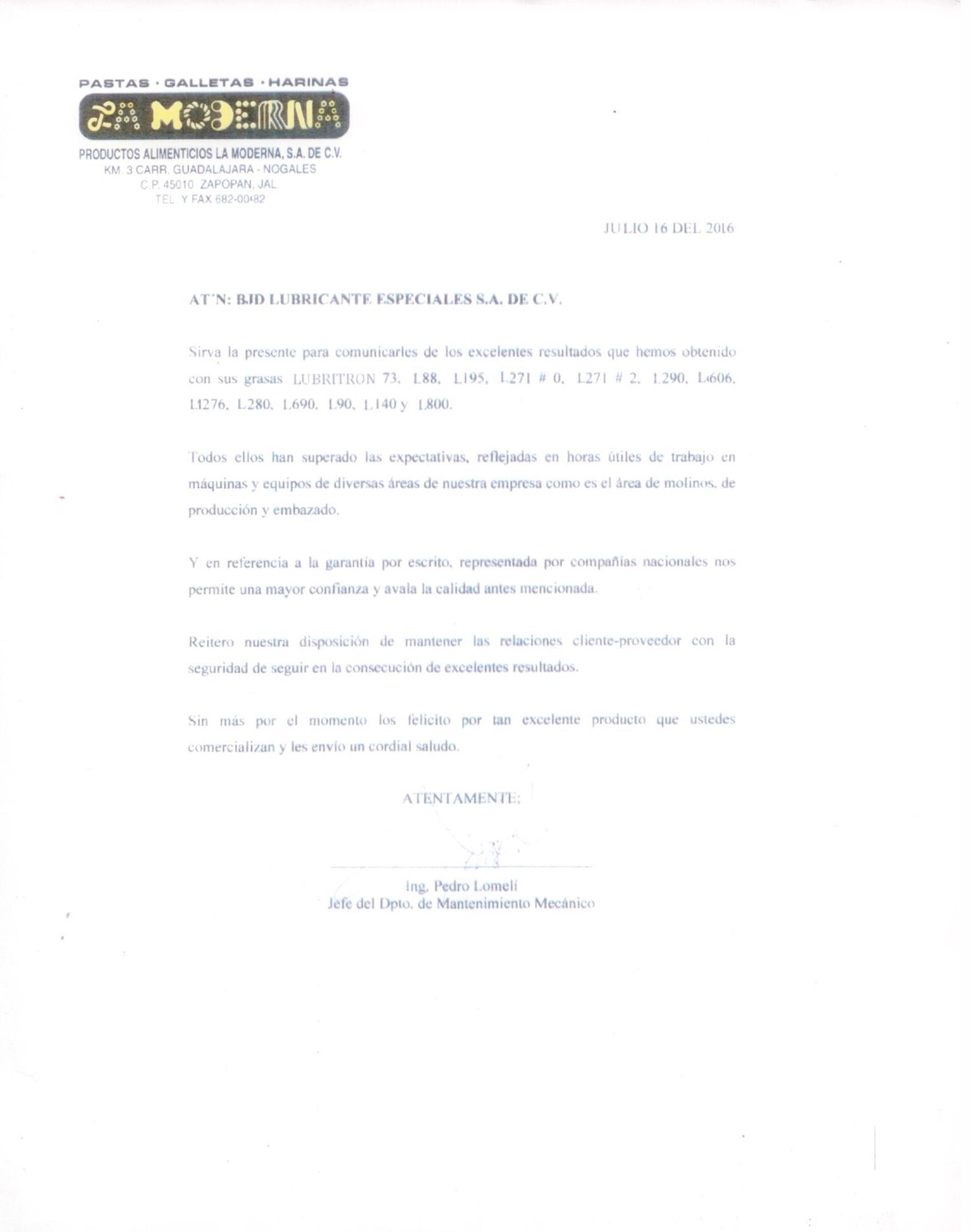 Recomendacion La Moderna